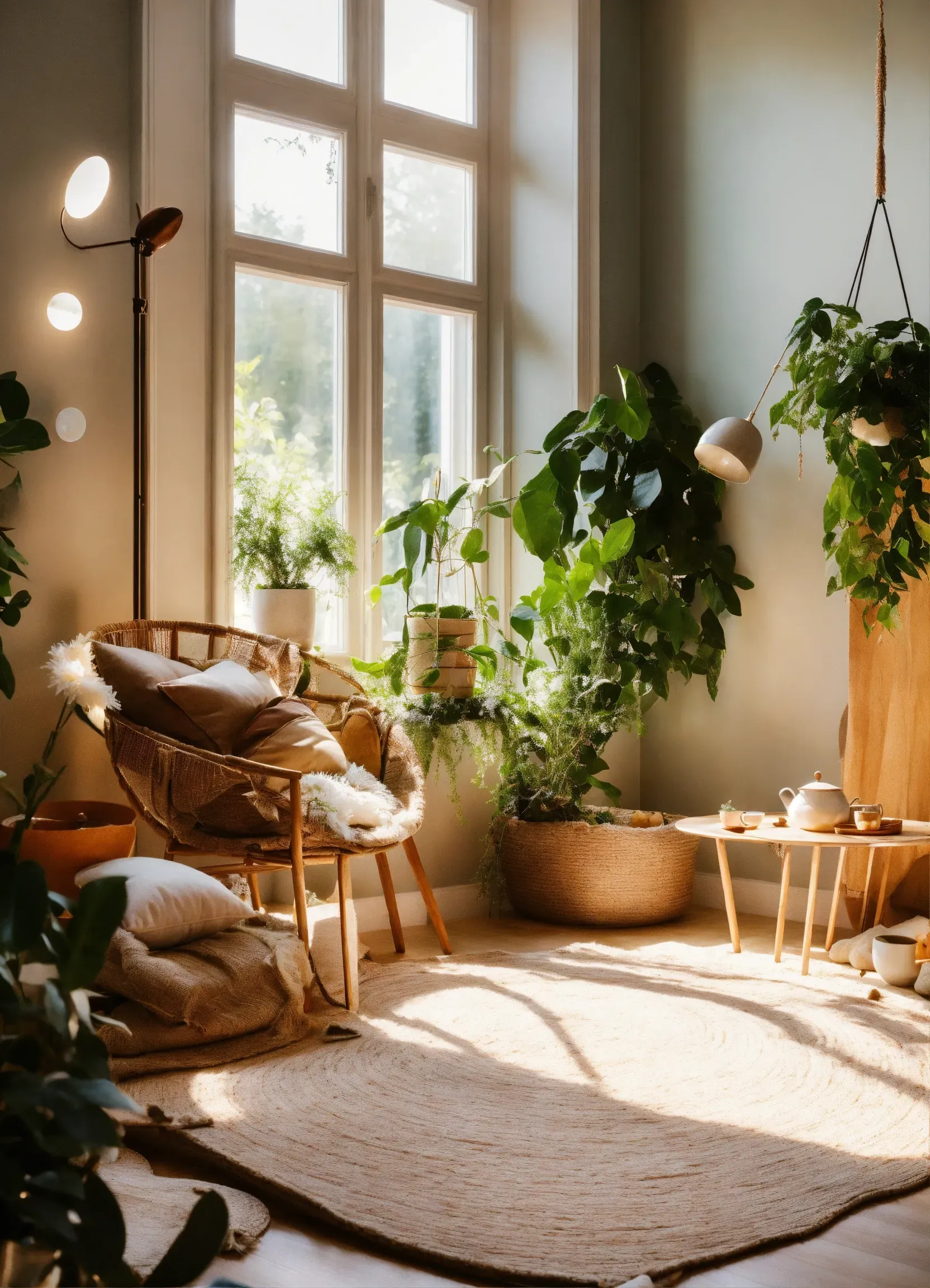 Calm, minimalist living room with natural light